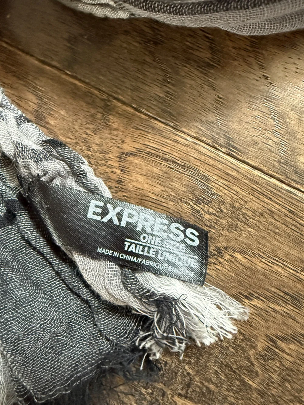 Express Black & Gray Plaid Men's Scarf